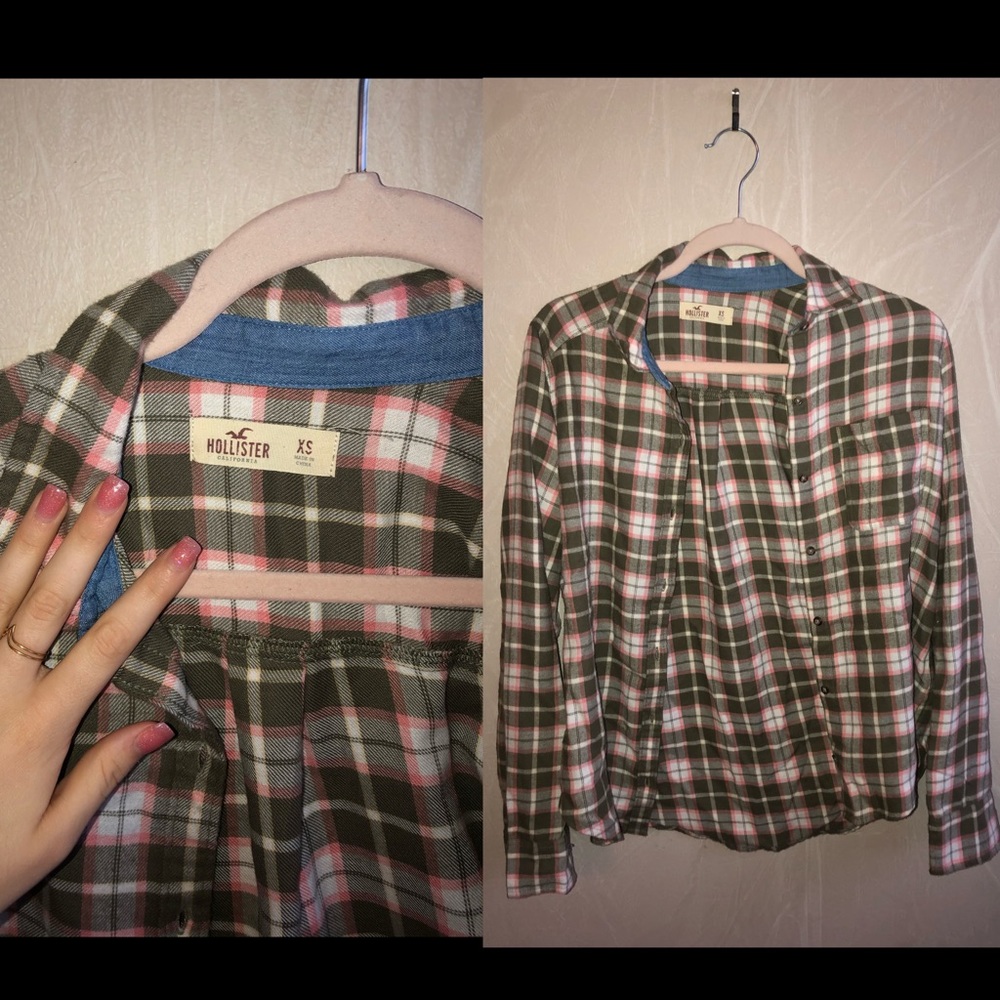 CUTE Hollister flannel! Barley worn!